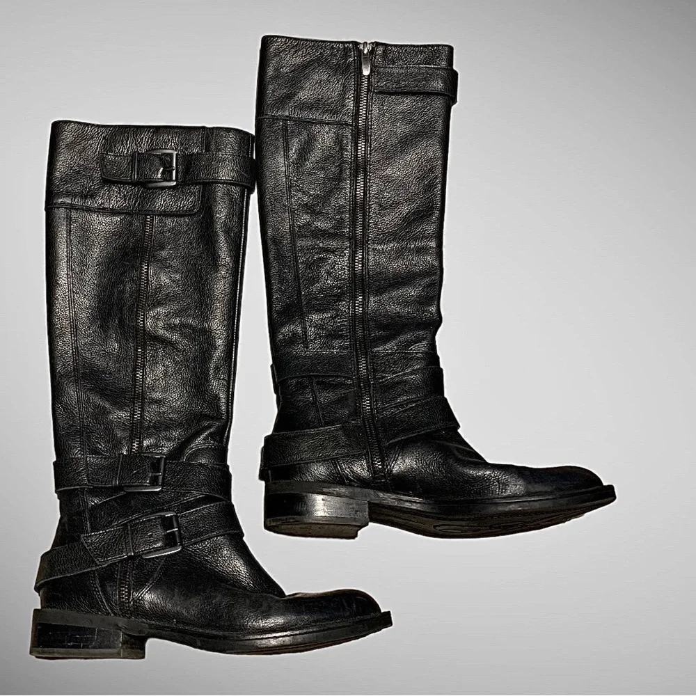 Enzo Angiolini black leather riding boots Size 6.5